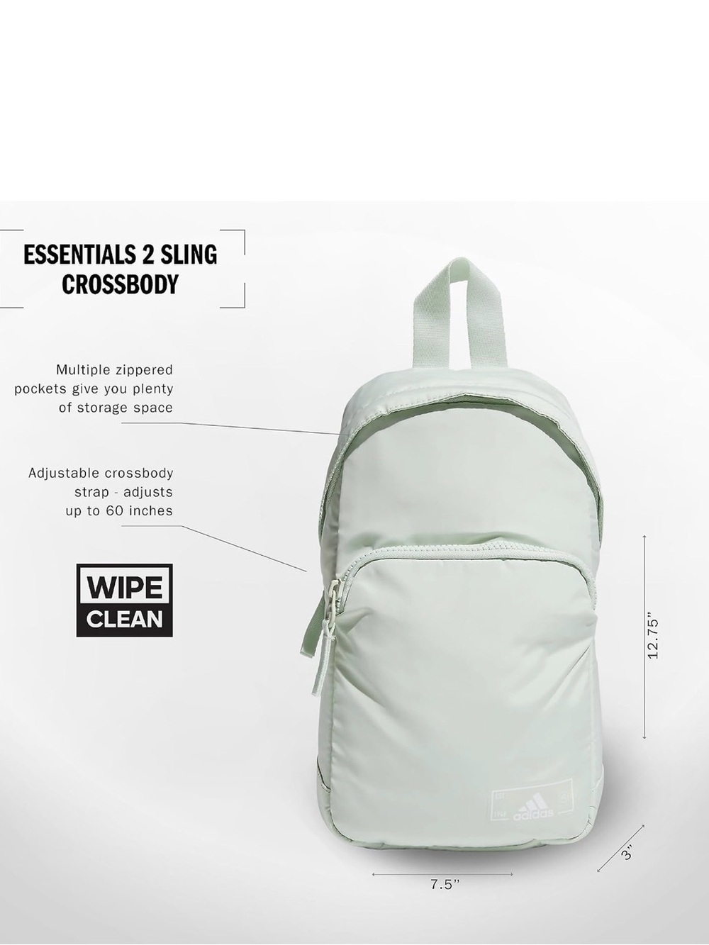 adidas Mint Green Mini Backpack - Compact Women’s Bag 3018 - Picture 3 of 7